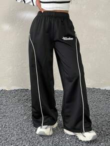 Coolane Kids Quần jogger rộng thùng thình vá màu xám dành cho bé gái và bé trai tuổi mới lớn mặc trong buổi dạ hội mùa thu/đông - màu đen - Xem 6