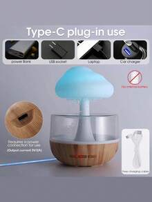 Relaxing Cloud Rain Diffuser Night Light Humidifier Raindrop Aromatherapy Machine Atomization Humidification Colorful Lamp Valentine's Day Gift - Multicolor - View 4