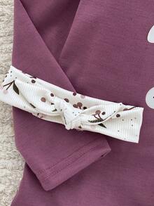 2件套幼儿女童可爱花卉印花长袖上衣和裤子休闲优雅睡衣