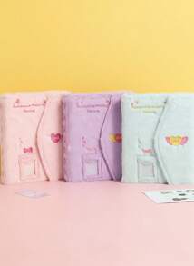 Joivida 1pc A5 Cartoon Butterfly Plush Photo Album, Magnetic Snap Closure, Full Cover, Containing 10pcs Inner Pages, Girl Chasing Card Loose Leaf Storage Album, Highly Attractive Notebook Housing,Back To School,School Supplies - Pink - View 9