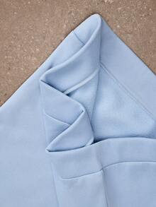 Activina 女士宽松不对称肩长袖套头卫衣 - 淺藍色 - 查看 7