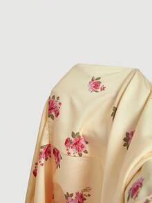 Skyraze Women's Floral Print Cap Sleeve Dress,Pale Yellow Summer Casual Party Picnic Holiday,Valentine's Day Beach Vacation Tea Party Outfit,Spring - Yellow - View 7