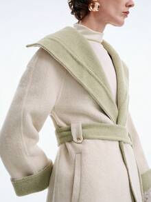 Selianne Women's Elegant Design Long Wool Blend Coat, Suitable For Party, Halloween, Christmas, New Year, Thanksgiving, Winter - Mint Green - View 9