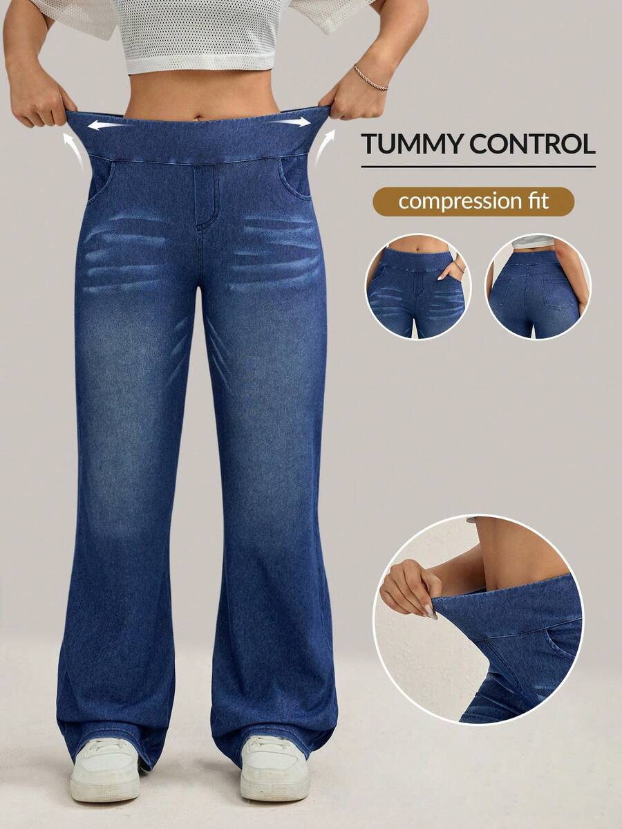 Flexra Tall Women's Solid Color Minimalist Everyday Jeans - Dark Wash - View 1