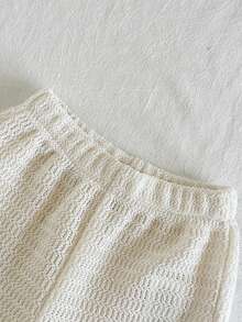 Vintaside Kids 2pcs Baby Boy Shirt & Shorts Set, Countryside Style, Special Textured Fabric, Comfortable Linen Blend, Versatile Casual Outfit - Apricot - View 6