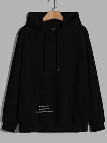 EURMUSE Cotton 2pcs Men's Basic English Letter Printed Pocket Design Slim Fit Sweatshirt Set - Multicolor - View 3