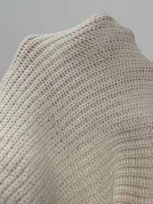 Chiquease 小高領落肩袖毛衣洋裝不附腰帶 - 杏色 - 查看 8