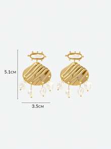 Opalesca Cercei cu pandantiv din perle, Ținute, Bani vechi, Accesorii de nuntă/mireasă, Zână/Zână, Perlă, Metalic/Texturat, Toamnă/Iarnă, Elegant, Pentru mamă/Femei/Fată/Mamă, Premium, Vintage, Stratificat