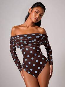 COSMINA Body elegant pentru femei, cu buline, fără umeri