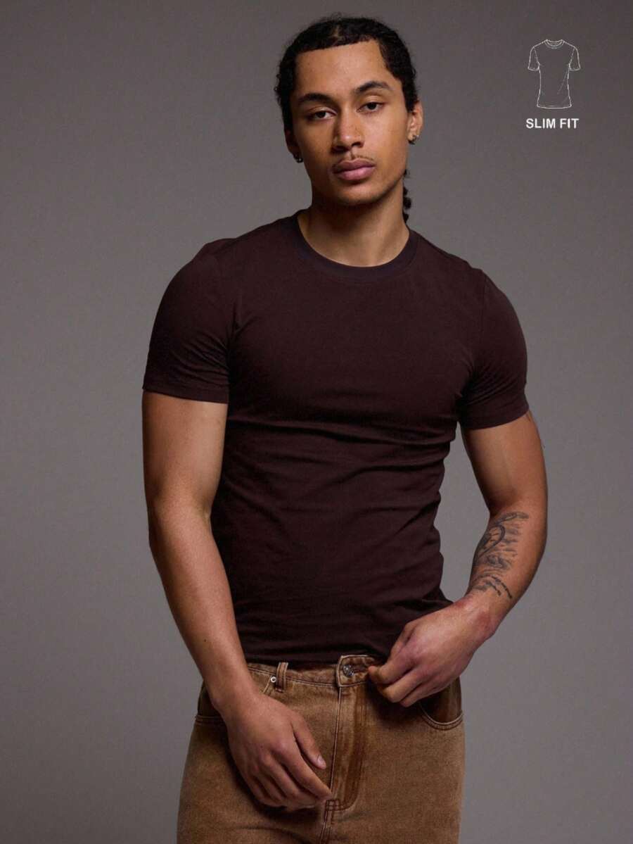 Musero 春夏基础款修身短袖圆领T恤