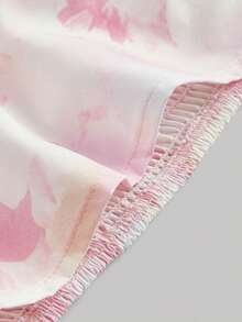 SHEIN MOD 女士扎染露背上衣和半身裙套装，渐变印花，大理石纹印花