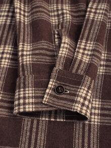 Manfinity Homme 男士休闲格子印花长袖衬衫 - 棕色 - 查看 5