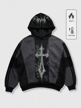 Street Life Sweat-shirt à capuche style punk décontracté pour hommes, automne/hiver