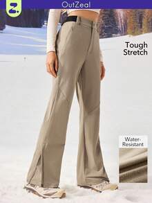 OutZeal Women PFC-Free Water-Resistant Stretchy Nylon Elastic Waistband Outdoor Pants Hiking Camping Fall - Khaki - View 9