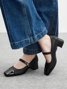 CUCCOO BIZCHIC Bombas minimalistas versátiles y de moda para mujer - Negro - Ver 4