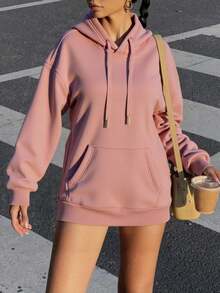 "Sudadera con Capucha Oversize - Ultra Cómoda y Versátil para Estilo Casual Cotidiano" - Rosa - Ver 3