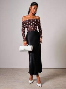 COSMINA Body elegant pentru femei, cu buline, fără umeri