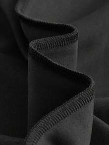 SHEIN MOD 拼接細節吊帶連體褲 - 黑色 - 查看 4