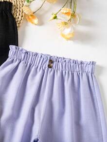 SHEIN Explorewe 3pcs Tween Girl Casual Comfy Wide Leg Pants, Suitable For Spring & Autumn Chic - Multicolor - View 3