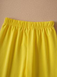 SpongeBob SquarePants | SHEIN Young Boy Black & White Cartoon All-Over Print Loose Fit Hoodie And Sweatpants Set, Autumn/Winter - Yellow - View 8