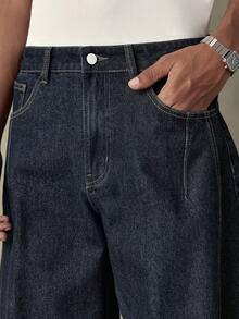 SWAVVY Men's Casual Washed Distressed Denim Jeans - Blue - View 5