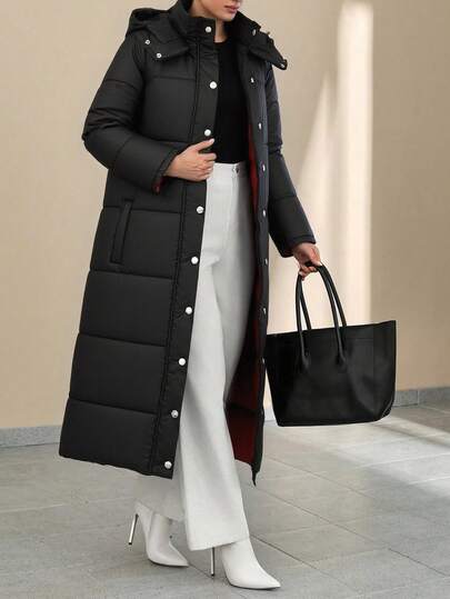 EURMUSE Women, Winter, Long Length, Long Sleeve, Zipper, Casual, Contrast Fur, Casual, Pocket Long Coat Winter Coat Women Coats Long Jacket For Women Outerwear Women