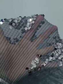 Auvina Áo cánh thắt eo cổ chữ V thời trang mới dành cho nữ - Bạc - Xem 5