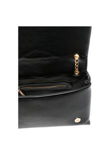 Embossed Quilted Flap Women's Shoulder Bag Black - Black - View 4