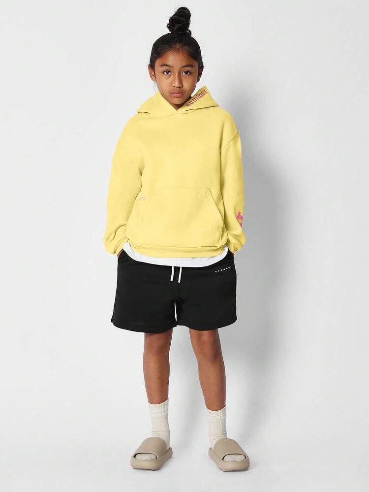 Oversized Hoodie With Letter Back Print