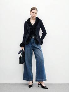 CUCCOO BIZCHIC 女士尖头蝴蝶结装饰日常百搭时尚高跟鞋 - 黑色 - 查看 9