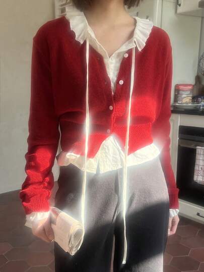 DAZY Women V-Neck Long Sleeve Cardigan Sweater, Versatile Top