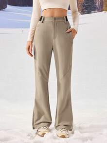 OutZeal Women PFC-Free Water-Resistant Stretchy Nylon Elastic Waistband Outdoor Pants Hiking Camping Fall - Khaki - View 6