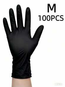50/100 st. engångshandskar slitstarka hushållsrengöringshandskar vattentäta för köksrengöring tatuering hårfärg husdjursvård skönhetssalong rengöringsmedel hemverktyg ingen låda - Svart - Visa 11
