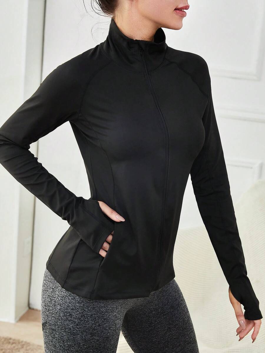 Activina Zip Up Slant Pocket Warming Sports Jacket With Thumb Hole