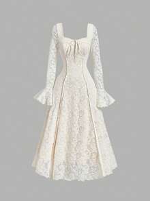 SHEIN MOD 女士长袖连衣裙，适合派对、节日、优雅场合，也可作为返校礼服、正式晚礼服、派对女士连衣裙、Love And Lemonade 品牌服装或秋季婚礼宾客礼服。