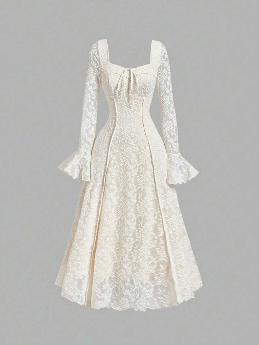 SHEIN MOD 女士长袖连衣裙，适合派对、节日、优雅场合，也可作为返校礼服、正式晚礼服、派对女士连衣裙、Love And Lemonade 品牌服装或秋季婚礼宾客礼服。