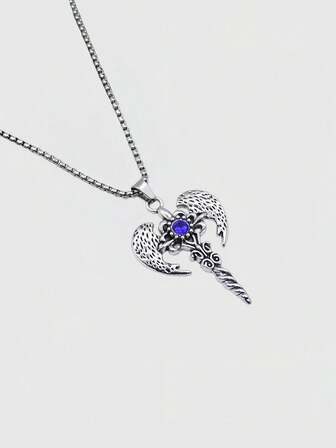 Goth Leoparden-Muster Nieten Kreuz Anhänger Halskette, Punk Choker Halskette, vielseitig stylische Schlüsselbein-Kette