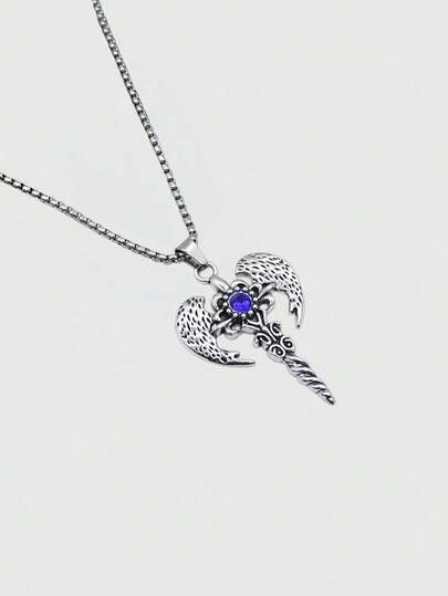 Goth Leoparden-Muster Nieten Kreuz Anhänger Halskette, Punk Choker Halskette, vielseitig stylische Schlüsselbein-Kette