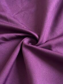 NU&NOW Plus Size Solid Color Minimalist Long Sleeve Jumpsuit, Everyday Wear - Purple - View 8