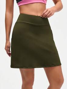 Eassivo Eassivo 新款多功能高端女士运动跑步裙 - 軍綠色 - 查看 5