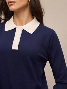 Activina 女士休闲撞色领毛衣