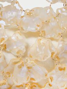 SHECARRY Bolso de mano para dama, blanco, de moda, elegante, para vacaciones, para fiesta - Albaricoque - Ver 4