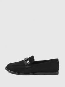 Sleekvia Zapatos planos versátiles y casuales de moda minimalista para mujer - Negro - Ver 7