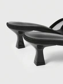 Sleekvia Sandal cao gót quai ngang kiểu mule dành cho nữ, mẫu mới mùa hè. - màu đen - Xem 9