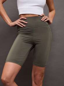 Activina 侧边手机口袋运动短裤骑行短裤氨纶短裤 - 軍綠色 - 查看 5