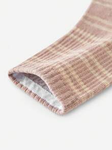 LUVLETTE 5 Pairs Autumn/Winter Warm Striped Mid-Calf Socks, Wool Blend Knee High Socks - Multicolor - View 3