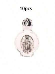 1PC Holy Water Jesus Bottle Cross Bottle Christian Virgin Sculpture Bottle Holy Water Bottle,Portable Rose Crystal Glass Alloy Relief Water Bottle Container Decoration - Multicolor - View 8