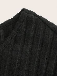 SHEIN EZwear 休闲加大码黑色针织高领紧身保暖连体衣，适合秋冬季节穿着，黑色长袖连体衣，女士性感连体衣，性感女装，女士连体衣 - 黑色 - 查看 7