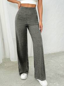 EURMUSE Women Grey Comfortable High Waisted Pants - Grey - View 7