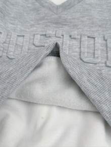 SHEIN 男童休闲校园风三件套，舒适时尚简约字母印花T恤、背心和圆领T恤搭配长裤，适合日常穿着、上学、外出、运动、秋冬季穿着。 - 灰色 - 查看 14